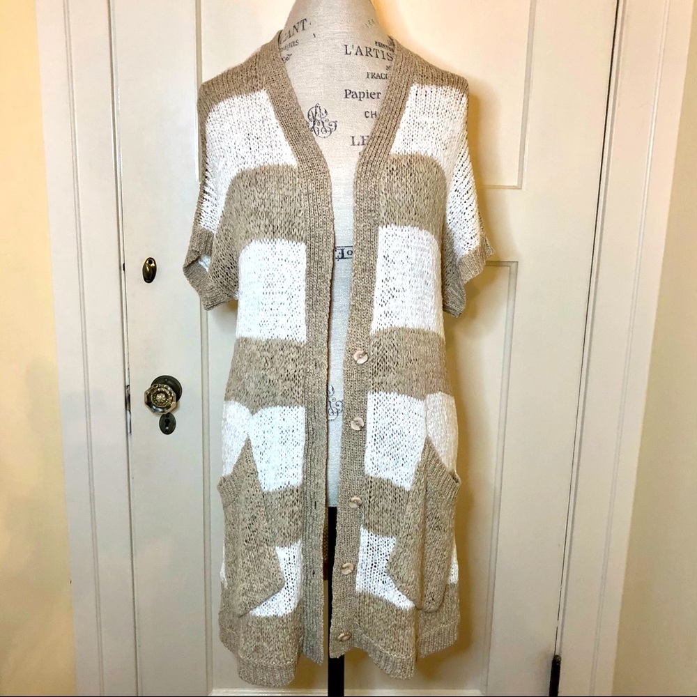NWT OS Bluebird striped cozy duster